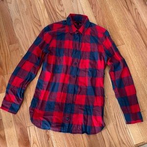 J Crew red and blue plaid button-down